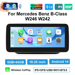 10,25'' Android 14 Autoradio 6+64G GPS Navi 4G für MERCEDES-BENZ W246 NTG4.5/4.7