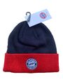 Kinder Beanie/Mütze Strickmütze Logo FC Bayern München 33174 navy/rot