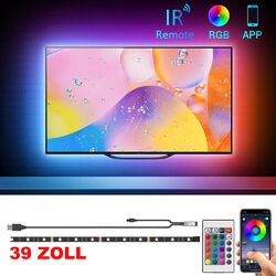 LED Backlight TV Hintergrundbeleuchtung RGB USB Lichtstripe 1M Streifen PC-Band