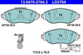 ATE 13.0470-2764.2 Bremsbelagsatz für VW SEAT Bremse Bremsbeläge