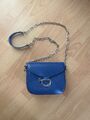 Ralph Lauren Damen Tasche Leder Crossbody Royal Blau