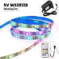 Lichtleiste 30led/m IP20/IP65 Kit RGB 5050 SMD LED Streifen Stripe WS2812B 1-5m