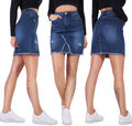 SUPER STRETCH Jeansrock 34-42 HIGH WAIST Damen Mini Rock Knielang Midirock A67