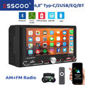 7" Autoradio 2 DIN Wireless Apple Carplay Android Auto AM FM Typ-C Bluetooth USB
