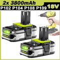 2X 18V 3.8Ah Akku für RYOBI One Plus Lithium RB18L50 P108 P109 Batterie