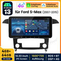 10.33”Android 13 Carplay Autoradio Für Ford S-Max 2007-2015 GPS Navi DAB+ SWC BT