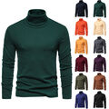 Herren Rollkragen Pullover Jumper Langarmshirt Strick Winter Sweatshirt T-Shirt