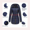 Neu Damen Winterjacke Wintermantel Abnehmbar Kapuze Jacke Große Größe Steppjacke