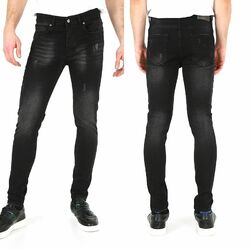 Franchi  Herren Jeans Hose Basic Stretch Jeanshose Regular Slim NEU 9614 schwarz