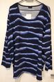 NEU DAMENSHIRT SWEATSHIRT LANGARM 56/58 ALLOVER-PRINT STREIFEN BLUSE LONGSLEEVE