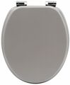 WC-Sitz FINE Silber Toilettensitz mit Absenkautomatik WC-Brille MDF Holzkern