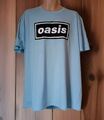 Oasis T Shirt XL hellblau mit schwarzem Oasis Text Logo Kurzarm