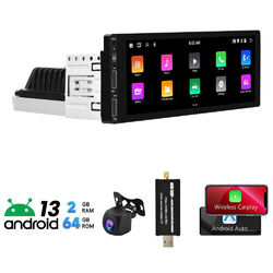 7" Android13 2+64GB Autoradio DAB+ Carplay GPS Navi WiFi BT USB RDS 1DIN Kamera