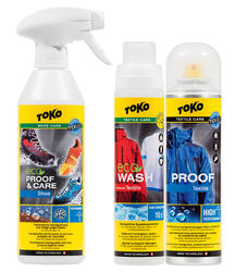 Toko Duo Pack Eco Textile Wash + Textile Proof je 250 ml + Eco Shoe Proof & Care