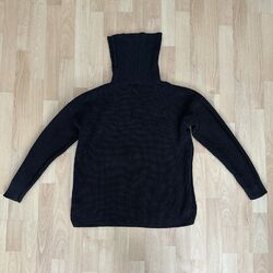 GAP Rollkragenpullover mit Zopfstrick-Muster | Schwarz | Größe M