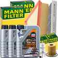 MANN INSPEKTIONSPAKET+3x1L LIQUI MOLY 5W30 ÖL passend für VW POLO 6R SKODA FABIA