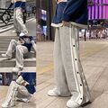 Harajuku Herren Jogginghose mit seitlichem Knopf Detailierung in Streetwear Mode