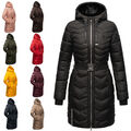 Navahoo Damen Winter Stepp Parka Mantel Jacke mit Kapuze Teddyfell Alpenveilchen