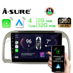 9" Android 14 2+64G Autoradio GPS CarPlay SWC Für NISSAN MICRA III K12 2002-2009
