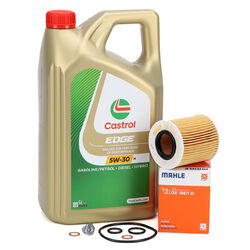 5L CASTROL EDGE 5W-30 M Motoröl + MAHLE Ölfilter für BMW E81-88 E46 E9-93 N40-46