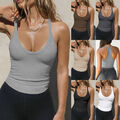 Sexy Damen V-Neck Trägershirt Camisole Tank Top Ärmellos Weste Sommer Unterhemd