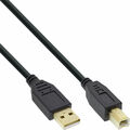 InLine® USB 2.0 Kabel A zu B schwarz Kontakte vergoldet 0,3m