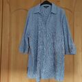 Ulla Popken Bluse Gr. 54/56 - blau-weiss, top