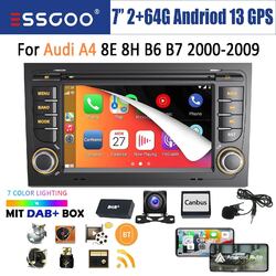 Für Audi A4 S4 RS4 B6 B7 B8 DAB Android 13 2+64G Autoradio Navi BT Apple Carplay