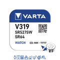 1 x Varta 319 Uhrenbatterie 1,55 V SR527SW SR64 RW 328 21mAh Knopfzelle