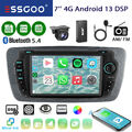 DAB+ 64G Android 13 Carplay Autoradio 4G LTE GPS Kam Für Seat Ibiza 6J 6P 09-13