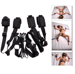 Bett Fesselset 7 Ringe Handschellen Fußfesseln Bondage Bettfesselung Paare BDSM