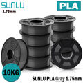 SUNLU 10 Rolls Grau PLA 3D Drucker Filament 1.75mm PLA 10KG Grau +/-0.02mm
