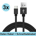 3x Ladekabel für Samsung Typ C Kabel USB C Schnellladekabel S10 S20 FE S21 S22