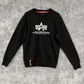 Alpha Industries Graphic Sweatshirt Pullover Sweater Herren Medium schwarz sehr guter Zustand