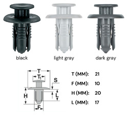 20x Verkleidung Clips Befestigung Klips Halter Mitsubishi Toyota 10mm grau