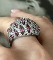 Elegant Wunderschöner DAMEN RING Silber 925 Gr.55 17,5 Rubine?