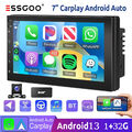 Android 13 7" Autoradio DAB+ Carplay 2 DIN 32G USB KAM GPS FM RDS Touchscreen BT