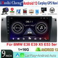 DAB+ Android 12 Autoradio Carplay GPS Navi RDS Kamera Für BMW E38 E39 X5 E53 5er