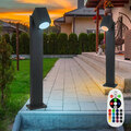 2er Set RGB LED Außen Steh Strahler DIMMBAR ALU Lampen beweglich Fernbedienung