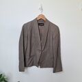 Jaeger Blazer braun Leinen Flachs Einknopf UK 10