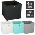 4er Set Aufbewahrungsbox 30x30 cm Aufbewahrungs Regal Einschub Box Stoff Faltbox