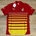 original GHANA Fußball Polo Shirt kein Trikot PUMA Herren rot gelb M / L - NEU