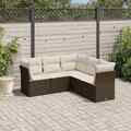 Gartenmöbel Sofa Garnitur Lounge Sitzgruppe 5-tlg. Beige Poly Rattan vidaXL