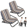 2er Set Strandliege Liegestuhl Klappstuhl Campingstühle mit Kissen Gartenliege