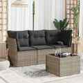 Gartenmöbel Sofa Garnitur Lounge Sitzgruppe 4-tlg. Schwarz Poly Rattan vidaXL