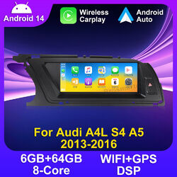 8.8" Android 14 Autoradio CarPlay 64GB DAB+ 4G GPS Navi Für Audi A4/A5 2013-2016