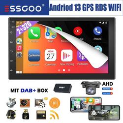 DAB+ Android 13 Autoradio 2 DIN 32G Carplay 7 Zoll Bluetooth GPS NAVI RDS Kamera