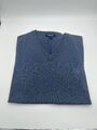 GANT Pullover V-Neck Größe L Wolle Baumwolle Strickpullover Blau