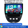 8Kern 6+128GB Android 13 Für Peugeot 107 2005-14 Autoradio GPS Navi Carplay WiFi