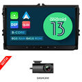 9"Autoradio Android 13 8Kern 6+64 CarPlay NAVI Für VW GOLF 5 6 Passat Tiguan EOS